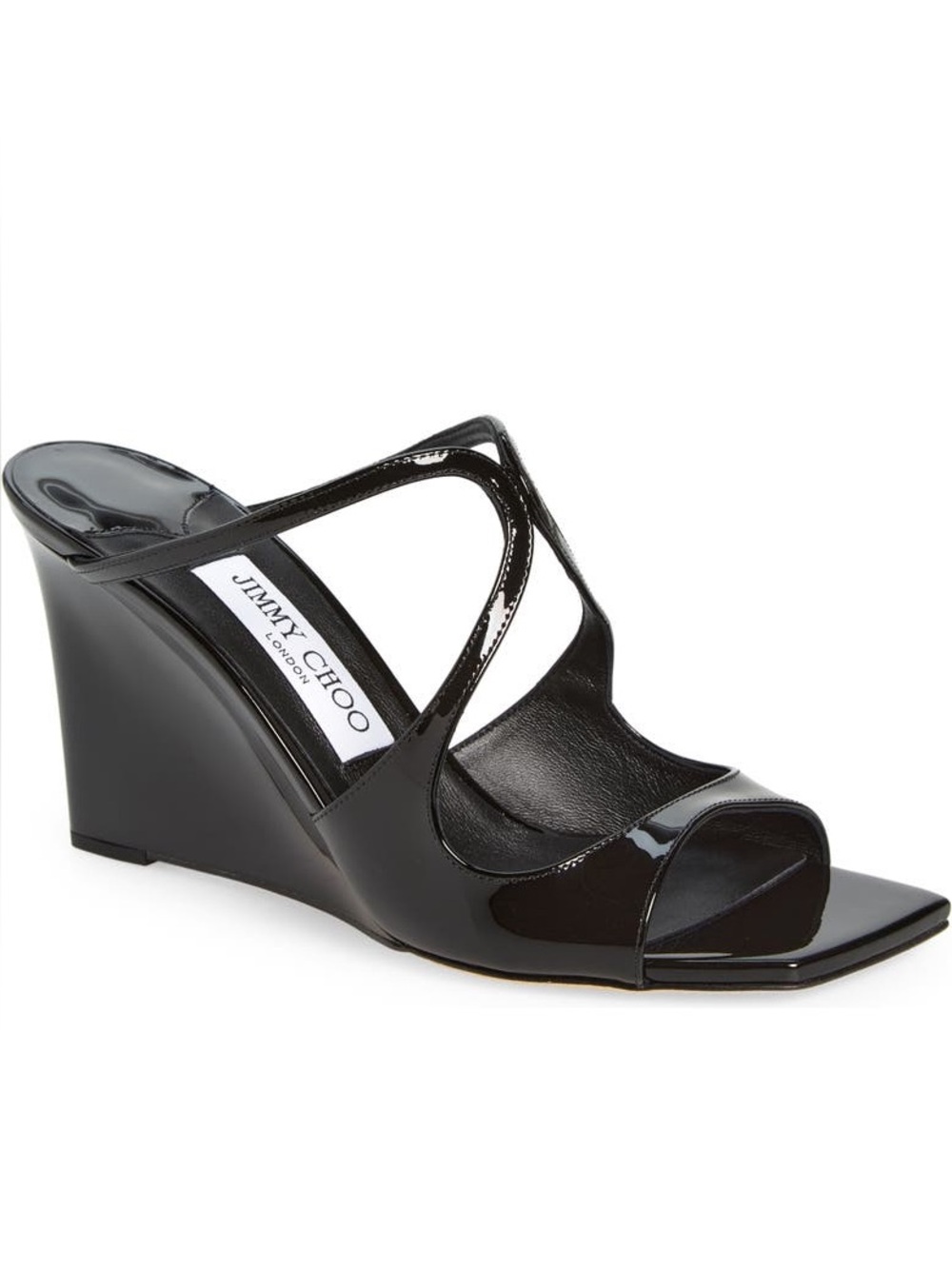New Jimmy Choo Anise Patent Leather Wedge Sandals $895 37.5